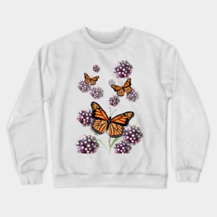 Monarch butterfly and milkweed Crewneck Sweatshirt